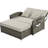 2 Pe Reclining Lounge, Gray, Adjustable Back, With Comfortable And Water- Fabric Covers Chaise Lounge For 2, Protected Cushions-1501687881