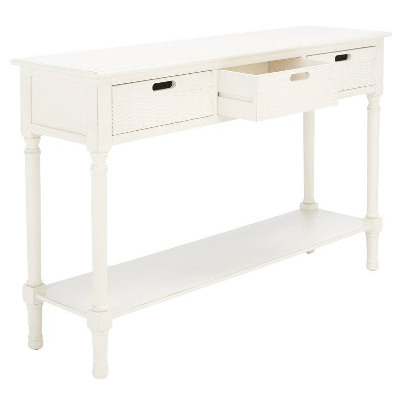 Dupuis Console Table, Distressed White, 30" H x 47" W x 13" D