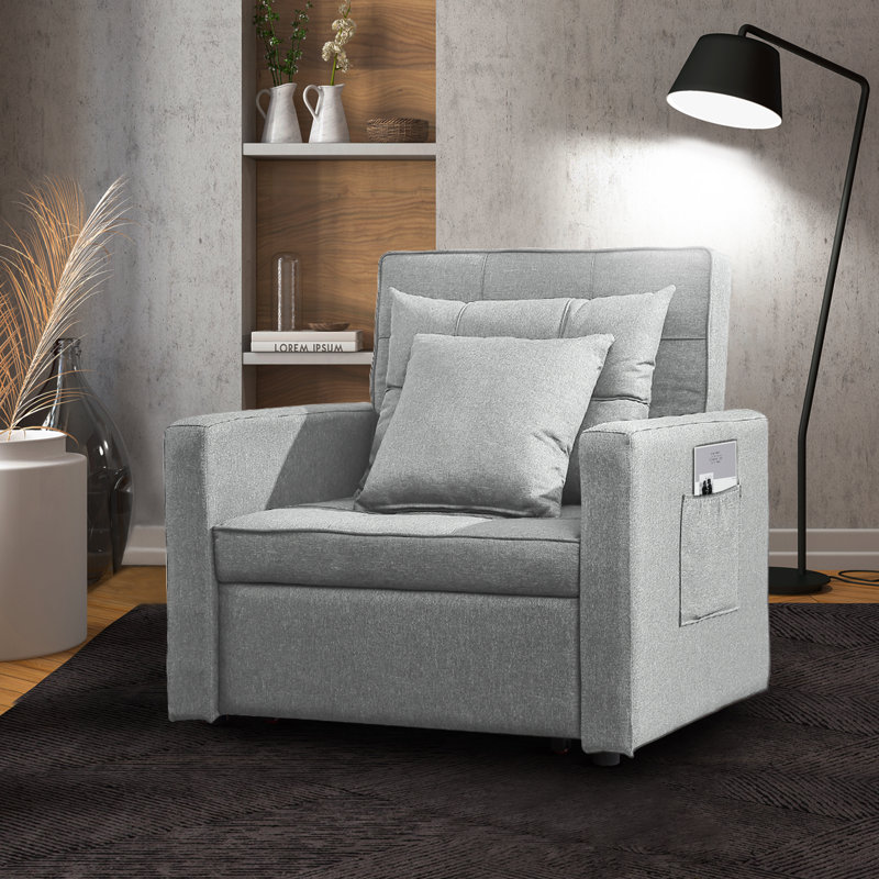 Fauteuil convertible Markise, Mélange de polyester argent