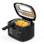 Friteuse électrique 1500W avec contrôle de température réglable, panier anti-adhésif 2,5L et fenêtre de visualisation, poignée pliante et couvercle verrouillable pour un rangement facile, noir