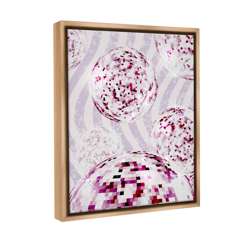 «Glam Disco On Stripes Floater Frame» par Ziwei Li sur, Cadre flottant orme Montalcino, H 21 po x l 17 po