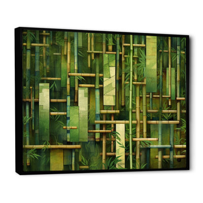 «Whispering Bamboo», motifs géométriques sur toile