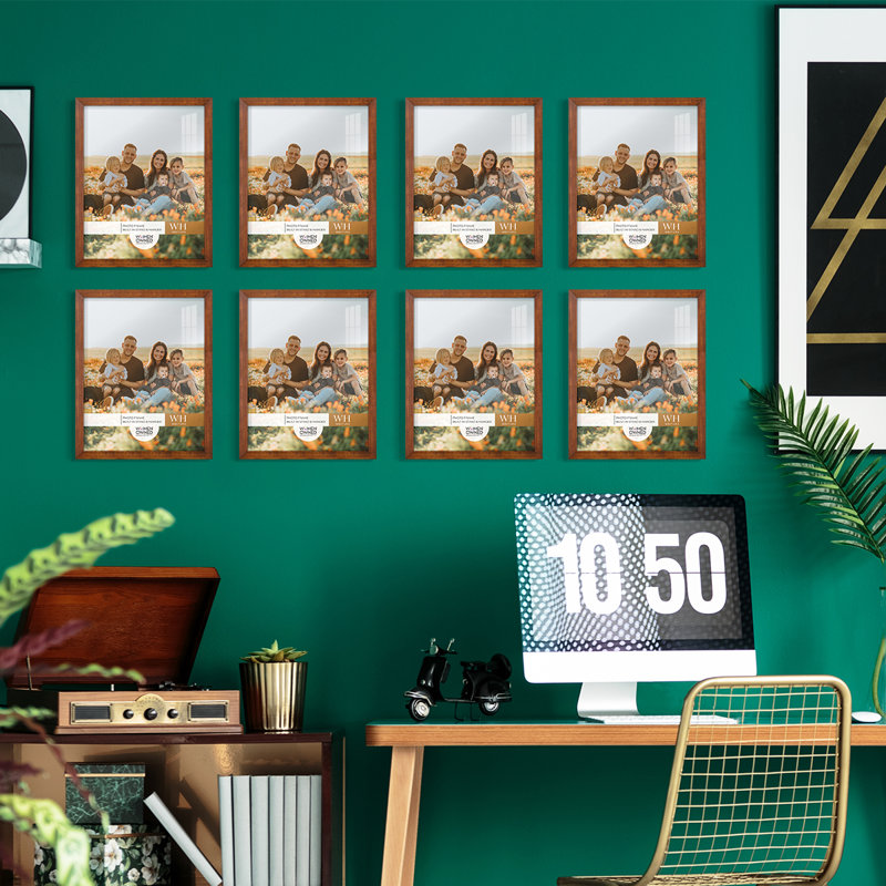 Ensemble de 8 draps muraux en bois 11 "x 14" verts