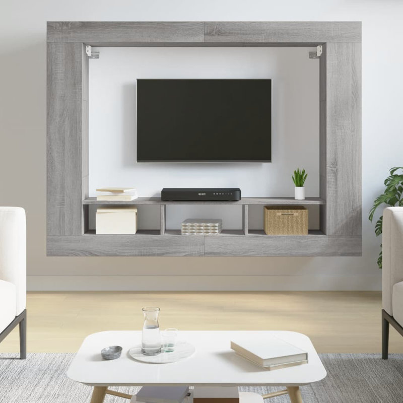 Marisabel TV Cabinet 152x22x113 cm Engineered Wood, Grey Sonoma