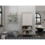 Buffet décoratif 2 portes Hampton White Mid-Century avec 6 tablettes réglables blanc cassé et crème-153503984