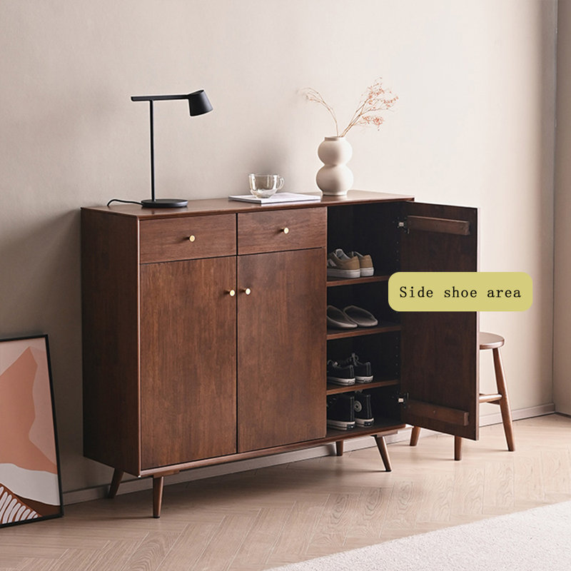 Modern Brown Solid Wood Shoe Storage