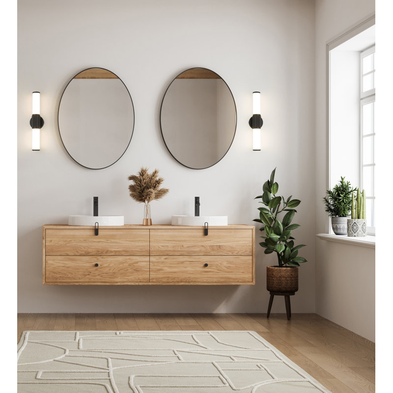 Meuble-lavabo 1 lumière Duluth 18,5 po, Noir mat
