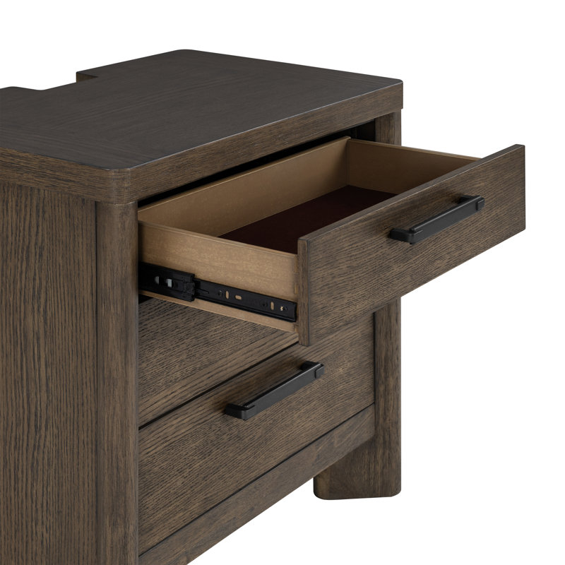 Table de chevet 3 tiroirs Juliano, Dark Oak