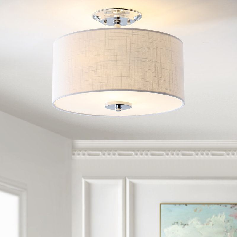 Winterton Fabric Semi Flush Mount, Chrome