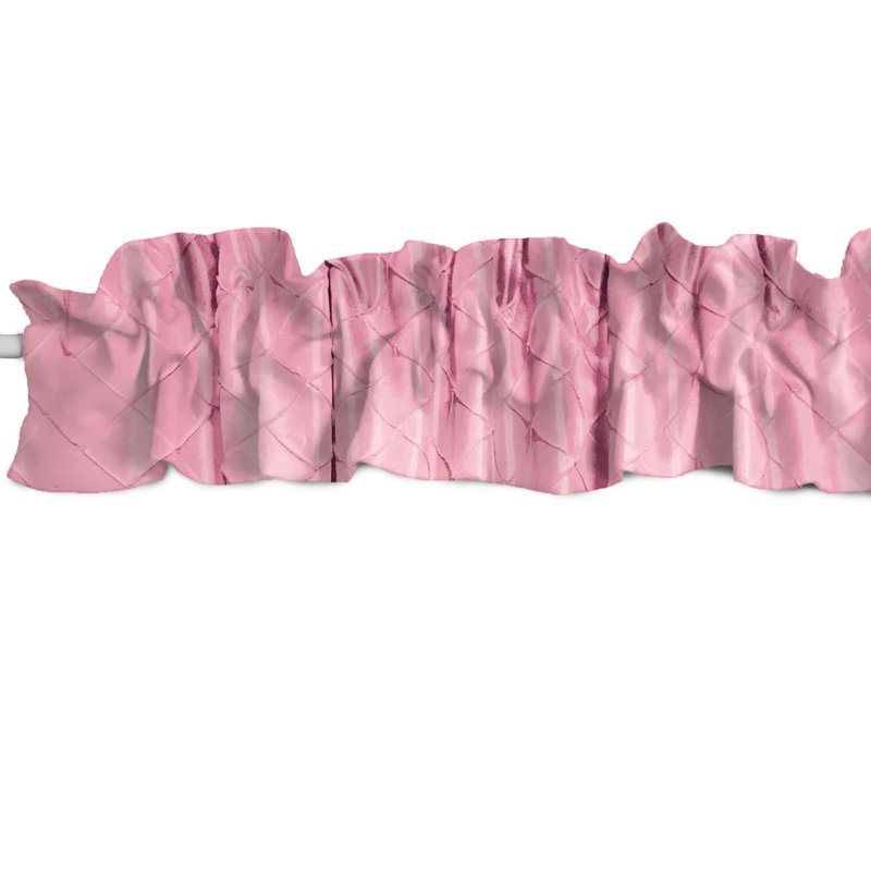 Pintuck Tailored Window Valance, 144"W x 9"L, Pink