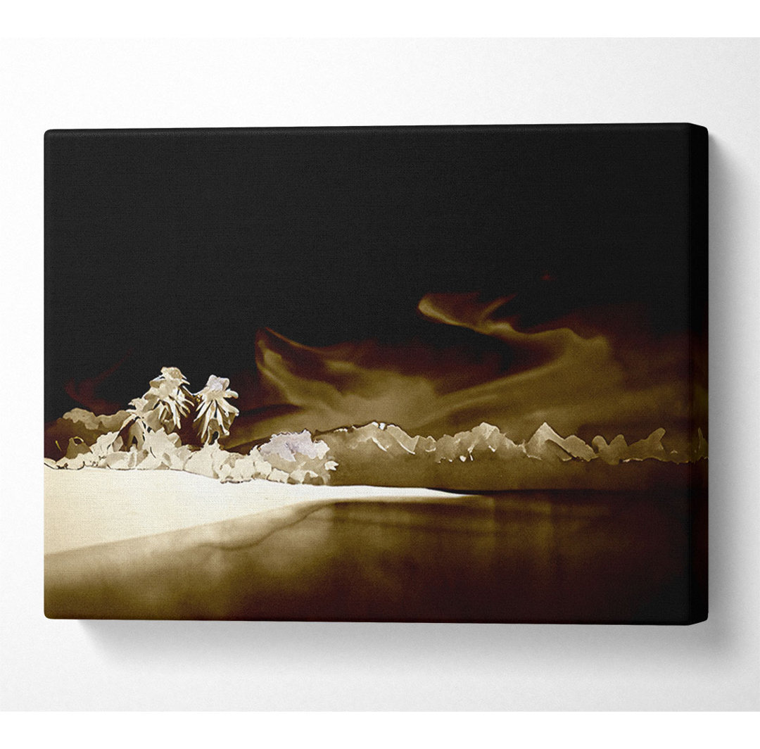 Surreal Hidden Island Brown - Kunstdrucke auf Leinwand - Wrapped Canvas