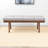 Hoefer Bench in Greyish Beige Fabric Upholstery and Walnut Finish, 18'' H X 48'' W X 18'' D-1928196756