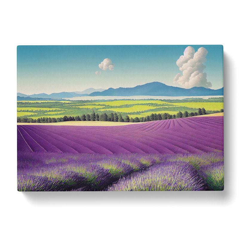 Evolving Lavender Flower Field - Wrapped Canvas, 35cm H x 50cm W x 3cm D