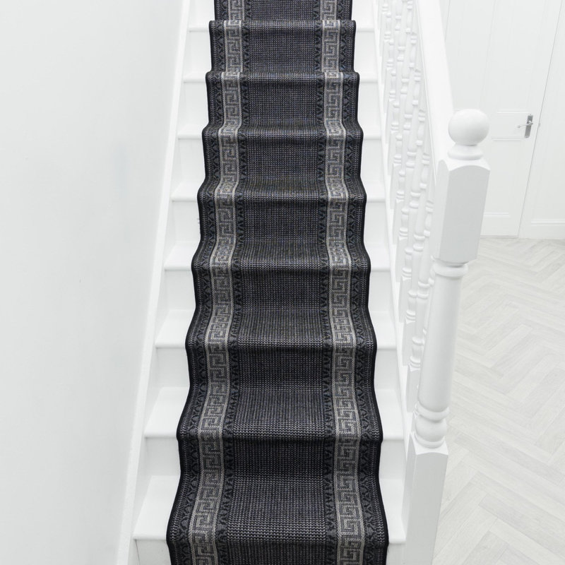 Stair Runner Geometric Flatweave Area Rug, Runner 66 x 450 cm