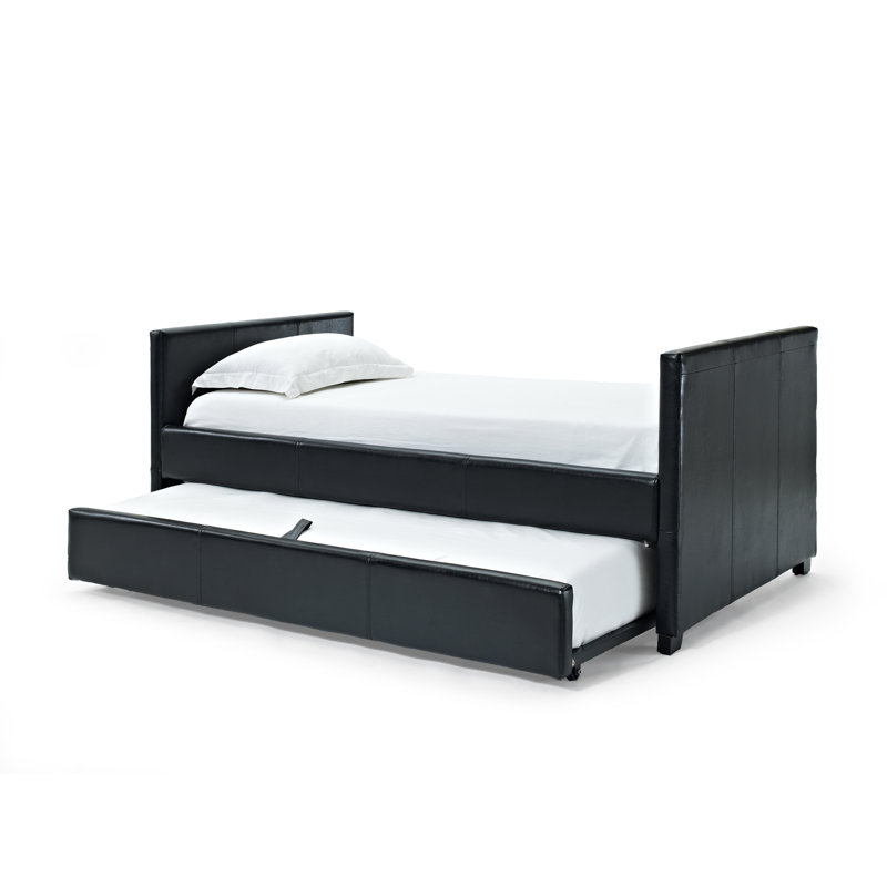Lit de jour simple avec couchette Perley, Noir