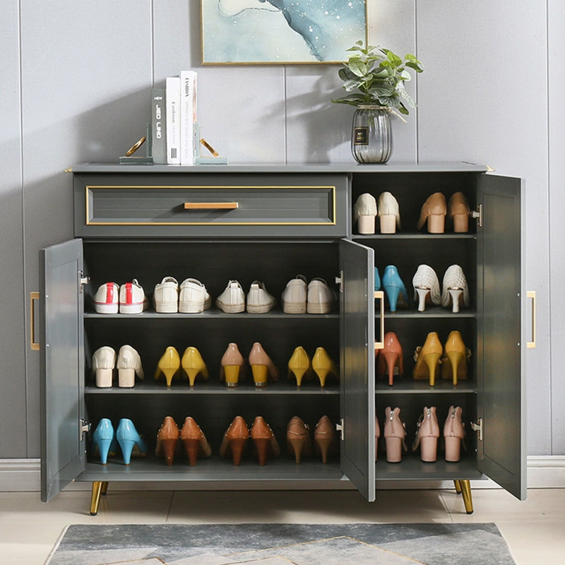 Rangement pour chaussures en alliage d'aluminium gris