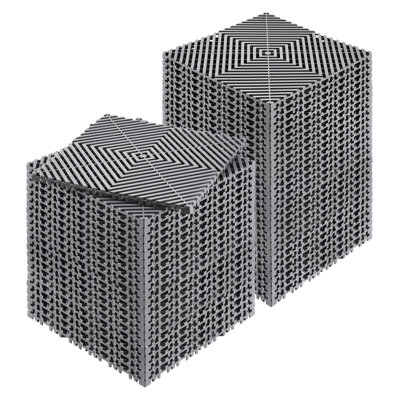Interlocking Drainage Mat, 12” x 12” Modular Interlocking Cushion Durable PP Material, 50 Pcs Splicing Drainage Mats, Non-Slip Drainage Floor Tile and Shower Mat, for Garage, Garden, Kitchen & Outdoor, Grey