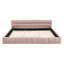 Très grand lit, lit plateforme tapissier rose avec chenille épaisse et tête de lit moelleuse, sommeil confortable et confortable