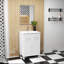 Ensemble de meuble-lavabo avec lavabo et miroir, portes doubles avec charnières à fermeture en douceur, armoire de salle de bain avec tablette ajustable, poignée en métal, lavabo en céramique, pieds réglables-125515010