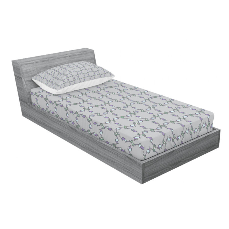 Microfiber Floral Sheet Set, Twin Sheet Set with Fitted Sheet