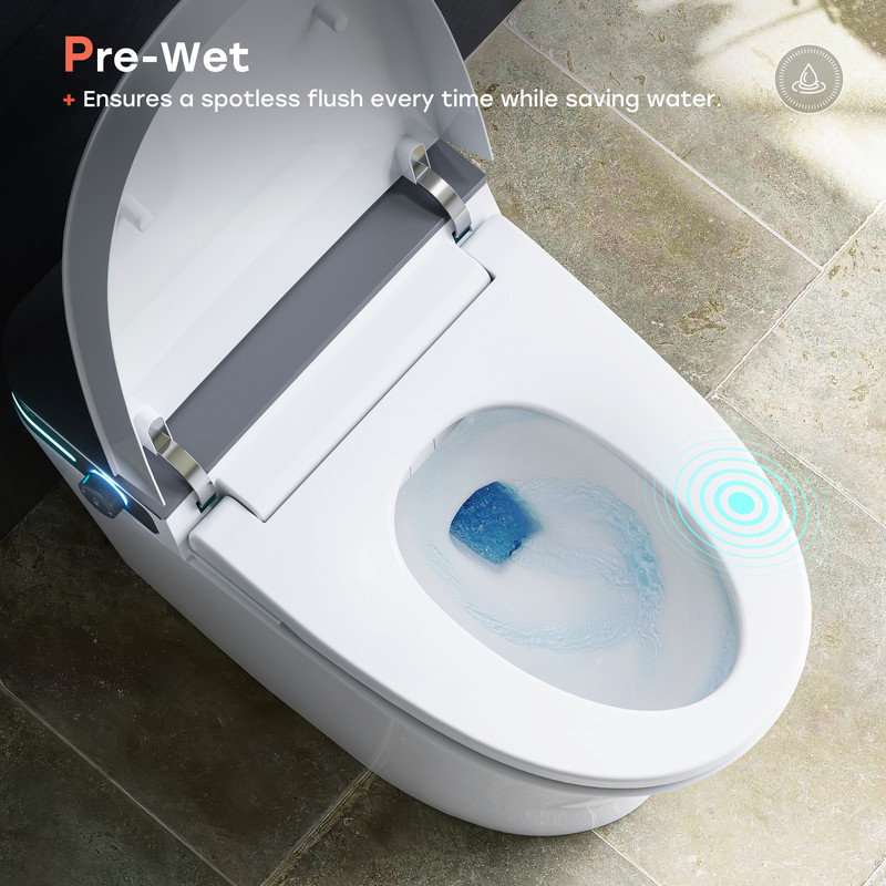 HOROW T37D Smart Bidet Toilet, 10" Rough-In with Instant Warm Water, Heated Seat, Warm Air Dryer, Deodorization and Blackout Flush