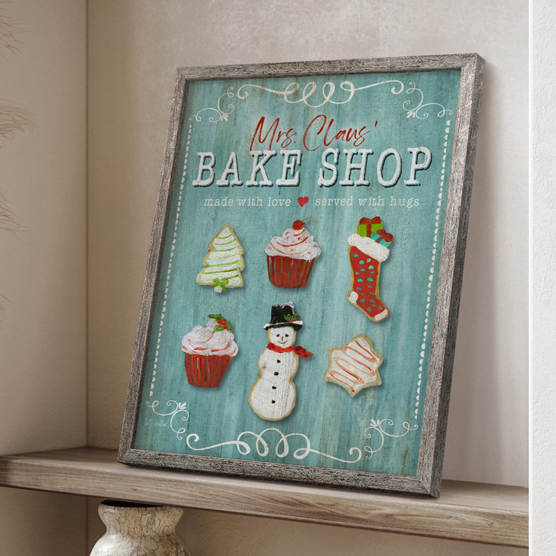 Mrs. Claus Bake Shop Framed Print - Solid Wood