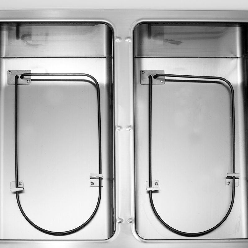 BevLes 2 Well Electric Steam Table, 230V, in Silver