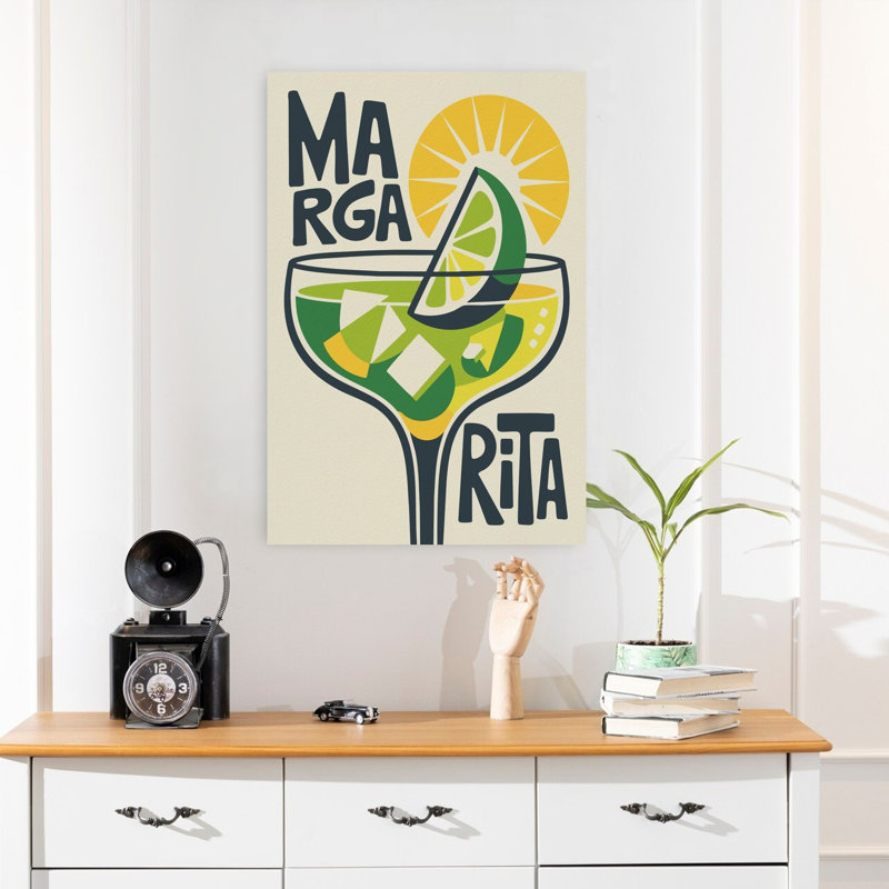 «Retro Margarita Icon», art rétro rétro vibrant, H 24 po x l 16 po
