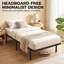 HOMCOM 3ft Single Bed Frame with Underbed Storage, No Box Spring Needed