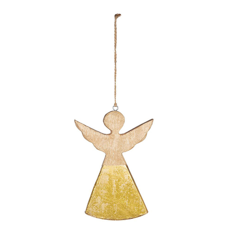 Ornement en forme d'ange en bois
