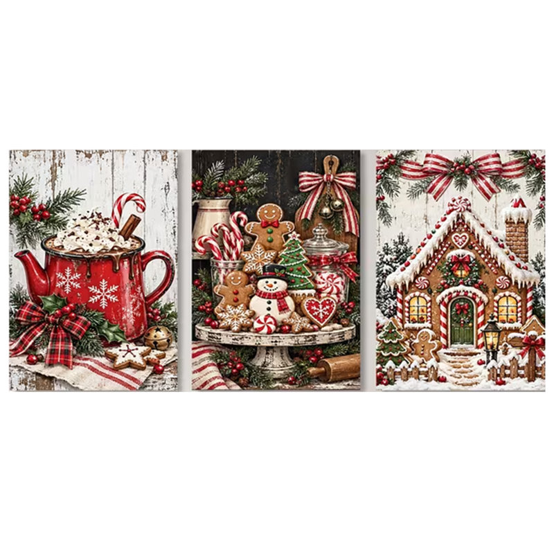 3 Piece Wrapped Canvas Wall Art, 75cm H x 50cm W