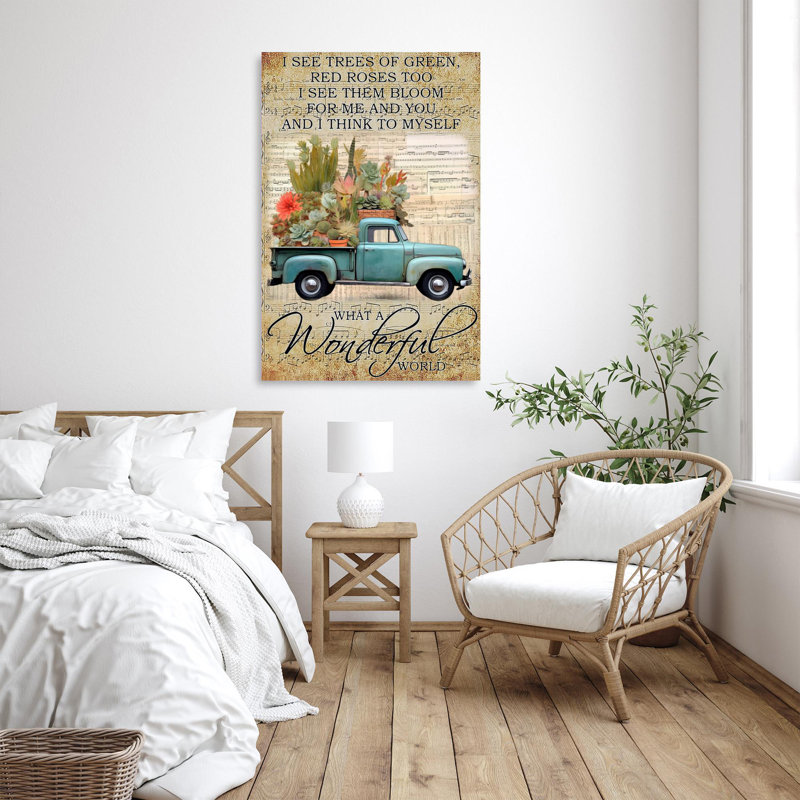 Succulent What A Wonderful World, H 20 po x l 16 po x P 1,25 po