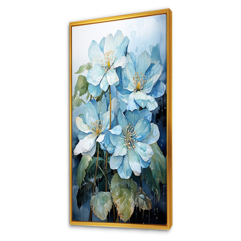 Floral majestueux, art mural jungle, Cadre flottant doré, H 60 po x l 28 po x P 1,5 po