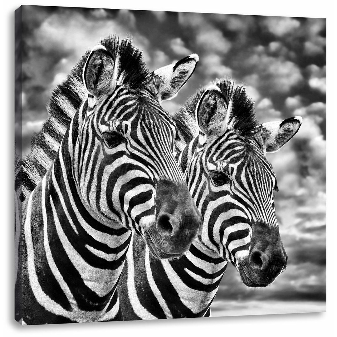 Leinwandbild Zebra Pärchen