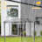 10' x 9' Wall-Mounted Galvanized Steel Lean-to Pergola with Sloped Waterproof Roof for Patio and Backyard-128962013
