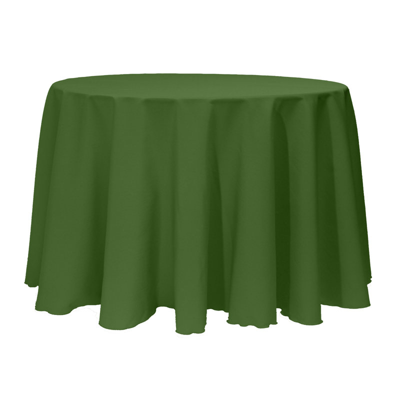 10 Pack Round Polyester Linen Tablecloth, 114" x 114", Moss