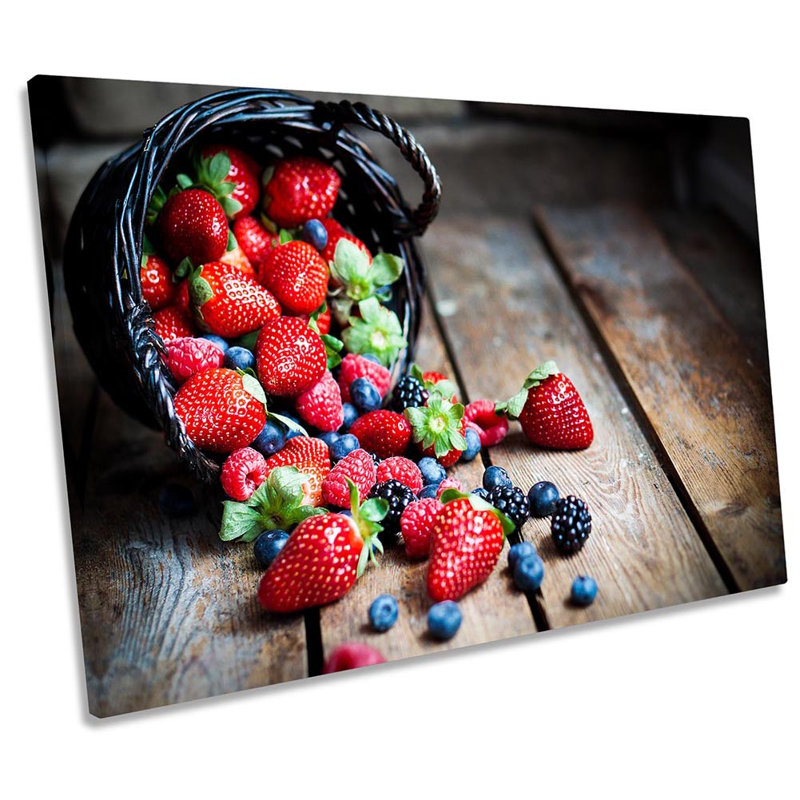 Fresh Strawberries Kitchen - Wrapped Canvas Print, 30.5cm H x 45.7cm W