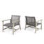 Chaise avec accoudoirs de jardin en bois et gris