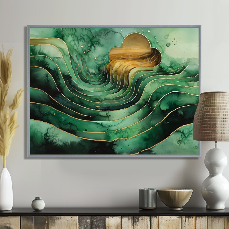 Wessels Emerald, Argent argent, Impression encadrée flottante, H 24 po x l 32 po
