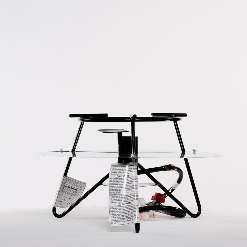 Portable Black Steel Propane Outdoor Cooker with Tripod Jet Burner