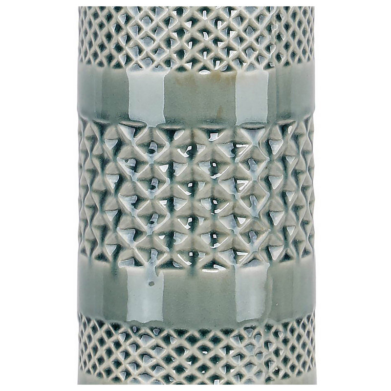 Ensemble de 2 lampes de table contemporaines en céramique 21 po Casa - Céramique craquelée vert avec abat-jour en lin blanc, détails nickel poli