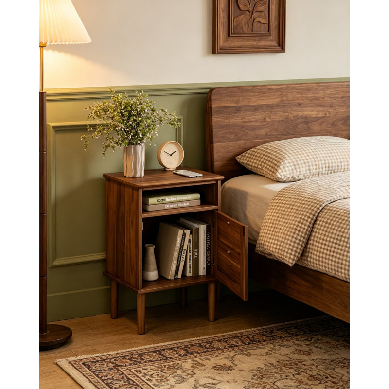 39 cm W Bedside Table, Brown