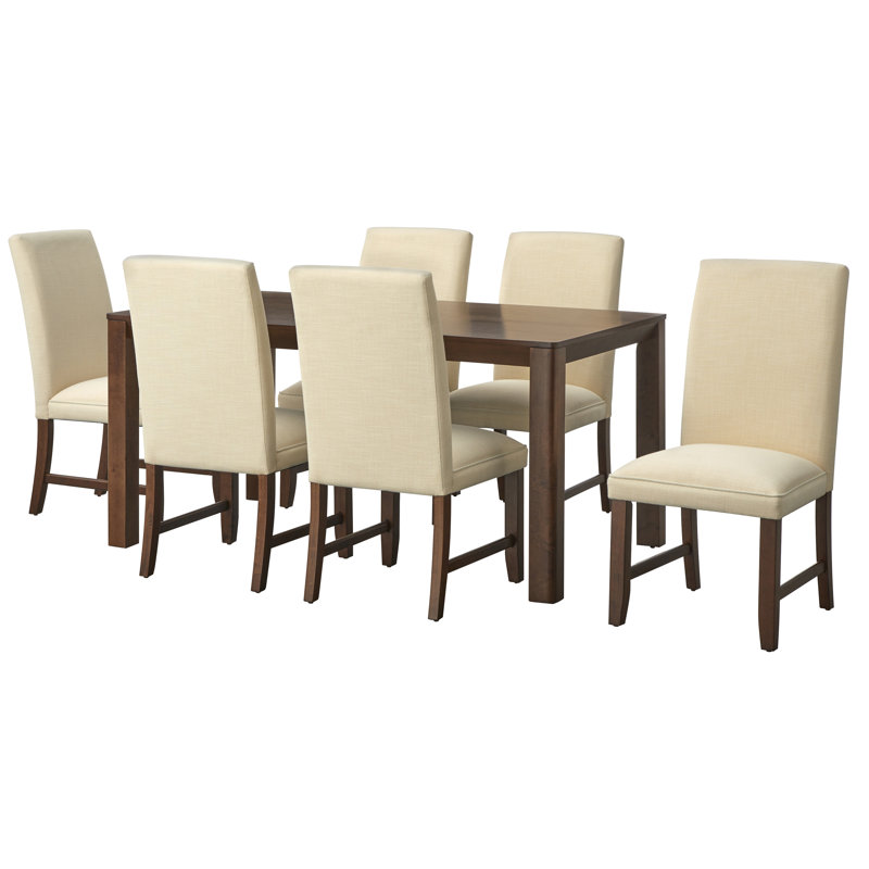 Ensemble de salle à manger Custer, Crème, 7 pièces : table, 6 chaises