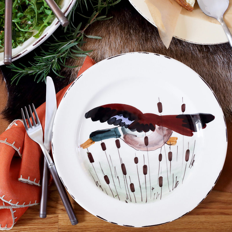 Wildlife Handmade Terra Bianca Dinner Plate