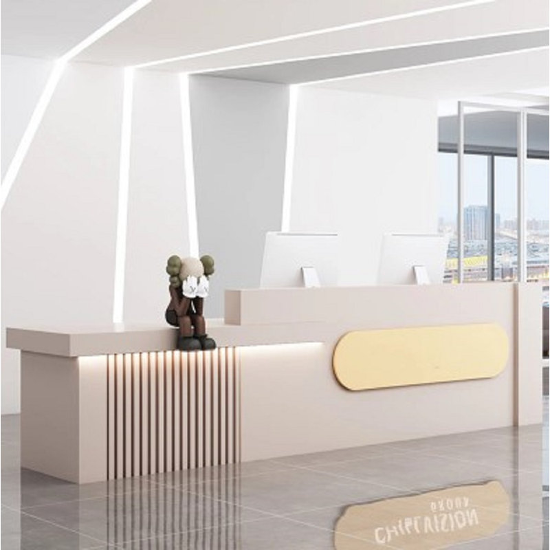 Clazina L-Shaped Executive Desk, Left, White/Grey