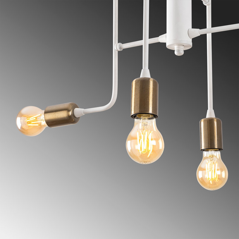Lustre unique à 7 lumières Rappelaport, Blanc
