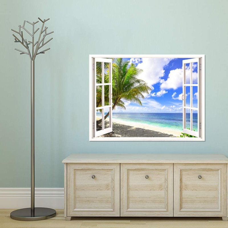 Window White Scenery Peel & Stick Border, 32" L x 24" W
