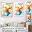 Art à l'encre liquide orange vif et turquoise - formes abstraites sur toile-1654946537-1654946450