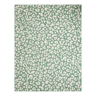 Tonquin Animal Print Machine Woven Polypropylene Indoor / Outdoor Area Rug in Blue/Gray