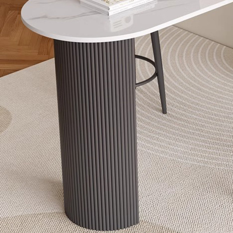 Table de bar simple de qualité supérieure, H 41,3 po x L 70,8 po x l 15,7 po, Blanc, Noir
